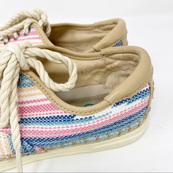 UGG Eyan II Serape Lace Up Pink/Blue Jute low top Sneakers size 6 - Picture 8 of 13